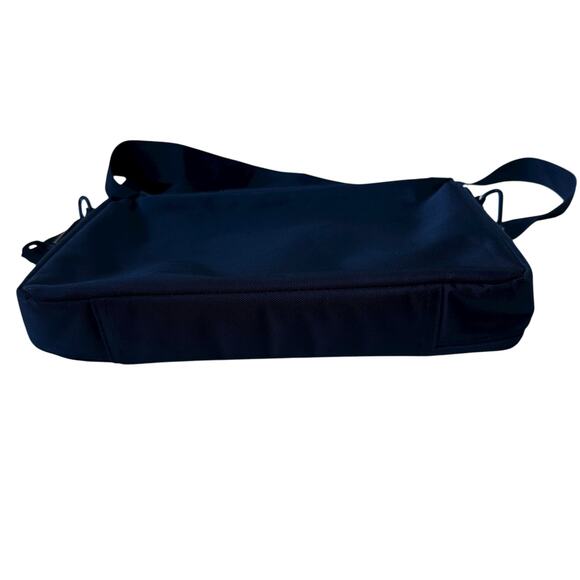 Vintage Fiorucci Crossbody Bag Black Canvas Red Heart Messenger 11"x7.5"x2" - Picture 9 of 11